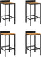 vidaXL - Barkrukken - 4 - st - poly - rattan - en - massief - acaciahout - zwart