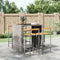 vidaXL - Barkrukken - 4 - st - poly - rattan - en - massief - acaciahout - grijs