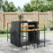 vidaXL - Barkrukken - 4 - st - poly - rattan - en - massief - acaciahout - zwart