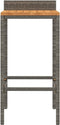 vidaXL - Barkrukken - 4 - st - poly - rattan - en - massief - acaciahout - grijs