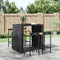 vidaXL - Barkrukken - 4 - st - poly - rattan - en - massief - acaciahout - zwart