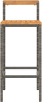 vidaXL - Barkrukken - 4 - st - poly - rattan - en - massief - acaciahout - grijs