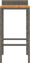 vidaXL - Barkrukken - 4 - st - poly - rattan - en - massief - acaciahout - grijs