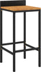 vidaXL - Barkrukken - 4 - st - poly - rattan - en - massief - acaciahout - zwart