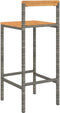 vidaXL - Barkrukken - 4 - st - poly - rattan - en - massief - acaciahout - grijs