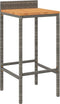 vidaXL - Barkrukken - 4 - st - poly - rattan - en - massief - acaciahout - grijs