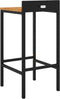 vidaXL - Barkrukken - 4 - st - poly - rattan - en - massief - acaciahout - zwart
