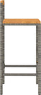 vidaXL - Barkrukken - 4 - st - poly - rattan - en - massief - acaciahout - grijs