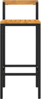 vidaXL - Barkrukken - 4 - st - poly - rattan - en - massief - acaciahout - zwart