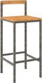 vidaXL - Barkrukken - 4 - st - poly - rattan - en - massief - acaciahout - grijs