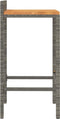 vidaXL - Barkrukken - 4 - st - poly - rattan - en - massief - acaciahout - grijs