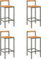 vidaXL - Barkrukken - 4 - st - poly - rattan - en - massief - acaciahout - grijs