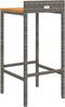 vidaXL - Barkrukken - 4 - st - poly - rattan - en - massief - acaciahout - grijs