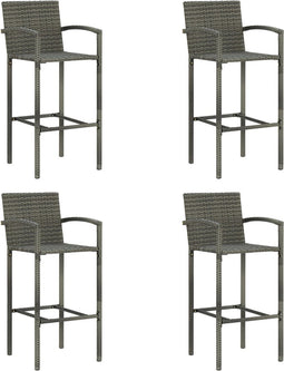 vidaXL - Barkrukken - 4 - st - poly - rattan - grijs