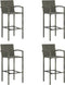 vidaXL - Barkrukken - 4 - st - poly - rattan - grijs
