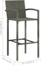 vidaXL - Barkrukken - 4 - st - poly - rattan - grijs