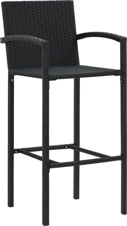 vidaXL - Barkrukken - 4 - st - poly - rattan - zwart