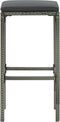 vidaXL - Barkrukken - 6 - st - met - kussens - poly - rattan - grijs