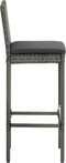 vidaXL - Barkrukken - 6 - st - met - kussens - poly - rattan - grijs