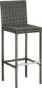 vidaXL - Barkrukken - 6 - st - met - kussens - poly - rattan - grijs