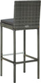 vidaXL - Barkrukken - 6 - st - met - kussens - poly - rattan - grijs