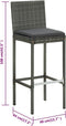 vidaXL - Barkrukken - 6 - st - met - kussens - poly - rattan - grijs