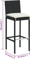 vidaXL - Barkrukken - 6 - st - met - kussens - poly - rattan - zwart