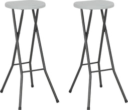 vidaXL - Barkrukken - inklapbaar - 2 - st - HDPE - en - staal - wit