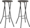 vidaXL - Barkrukken - inklapbaar - 2 - st - rattan - look - HDPE - en - staal - bruin