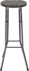 vidaXL - Barkrukken - inklapbaar - 2 - st - rattan - look - HDPE - en - staal - bruin