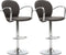 vidaXL - Barkrukken - met - armleuning - 2 - st - kunstleer - bruin