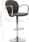 vidaXL - Barkrukken - met - armleuning - 2 - st - kunstleer - bruin