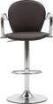 vidaXL - Barkrukken - met - armleuning - 2 - st - kunstleer - bruin