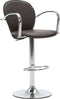 vidaXL - Barkrukken - met - armleuning - 2 - st - kunstleer - bruin