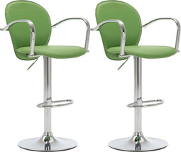 vidaXL - Barkrukken - met - armleuning - 2 - st - kunstleer - groen