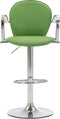 vidaXL - Barkrukken - met - armleuning - 2 - st - kunstleer - groen