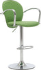 vidaXL - Barkrukken - met - armleuning - 2 - st - kunstleer - groen