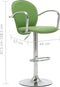 vidaXL - Barkrukken - met - armleuning - 2 - st - kunstleer - groen