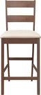 vidaXL - Barkrukken - met - kussens - 2 - st - massief - hout - rubber - bruin
