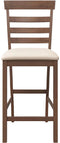 vidaXL - Barkrukken - met - kussens - 2 - st - massief - hout - rubber - bruin