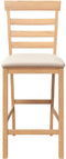 vidaXL - Barkrukken - met - kussens - 2 - st - massief - hout - naturel - rubber