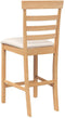 vidaXL - Barkrukken - met - kussens - 2 - st - massief - hout - naturel - rubber