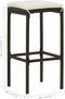 vidaXL - Barkrukken - met - kussens - 2 - st - poly - rattan - bruin