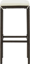 vidaXL - Barkrukken - met - kussens - 2 - st - poly - rattan - bruin