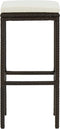 vidaXL - Barkrukken - met - kussens - 2 - st - poly - rattan - bruin