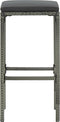 vidaXL - Barkrukken - met - kussens - 2 - st - poly - rattan - grijs