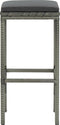 vidaXL - Barkrukken - met - kussens - 2 - st - poly - rattan - grijs