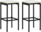 vidaXL - Barkrukken - met - kussens - 2 - st - poly - rattan - zwart