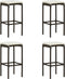 vidaXL - Barkrukken - met - kussens - 4 - st - poly - rattan - bruin