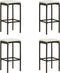vidaXL - Barkrukken - met - kussens - 4 - st - poly - rattan - bruin